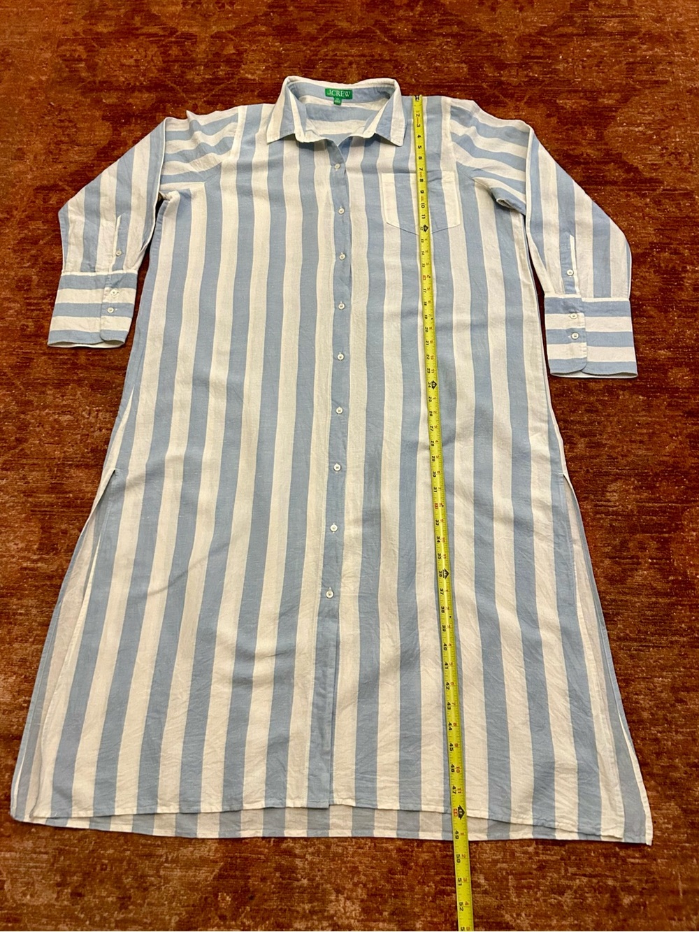 J. Crew Long Beach shirt in striped linen-cotton blend. Size XXL. - Picture 9 of 15